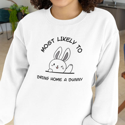 Tokihut Unisex Bring Home A Bunny Crewneck Sweatshirt