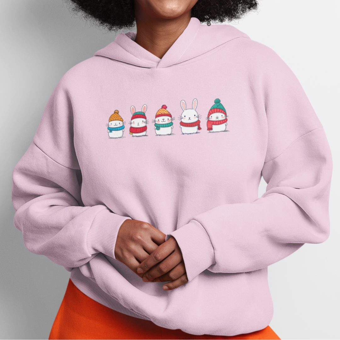 Tokihut Unisex Winter Bunny Theme Hoodies