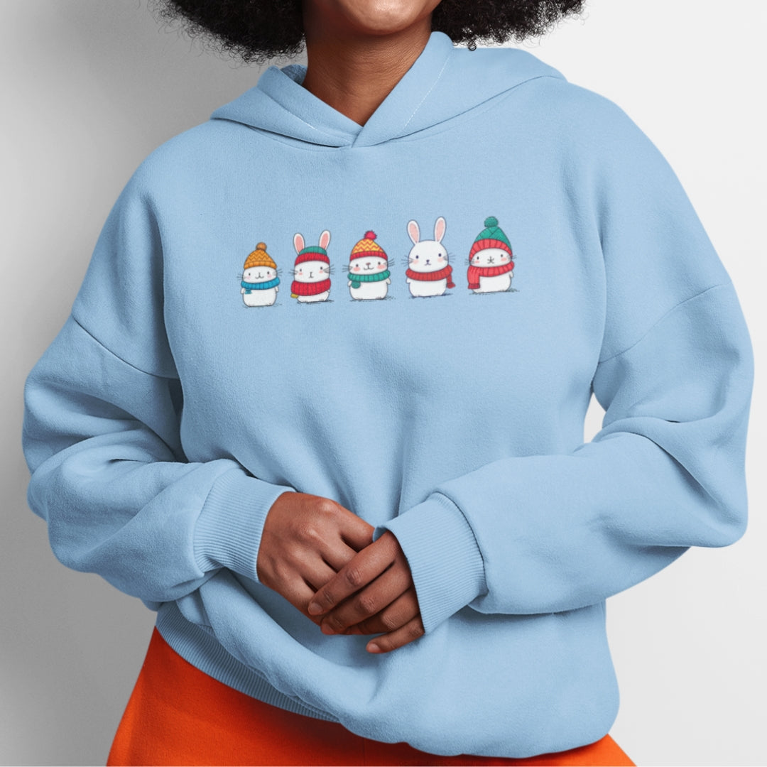 Tokihut Unisex Winter Bunny Theme Hoodies