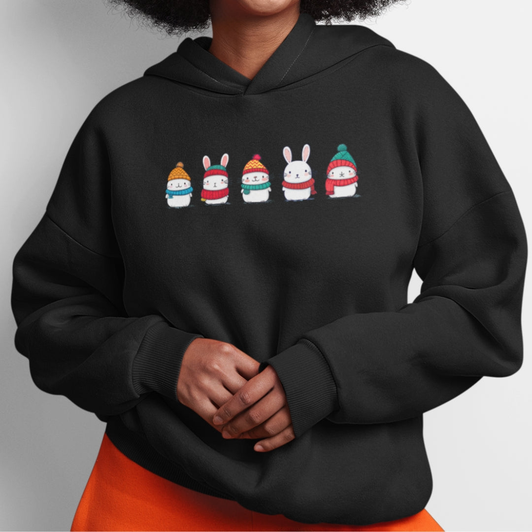 Tokihut Unisex Winter Bunny Theme Hoodies