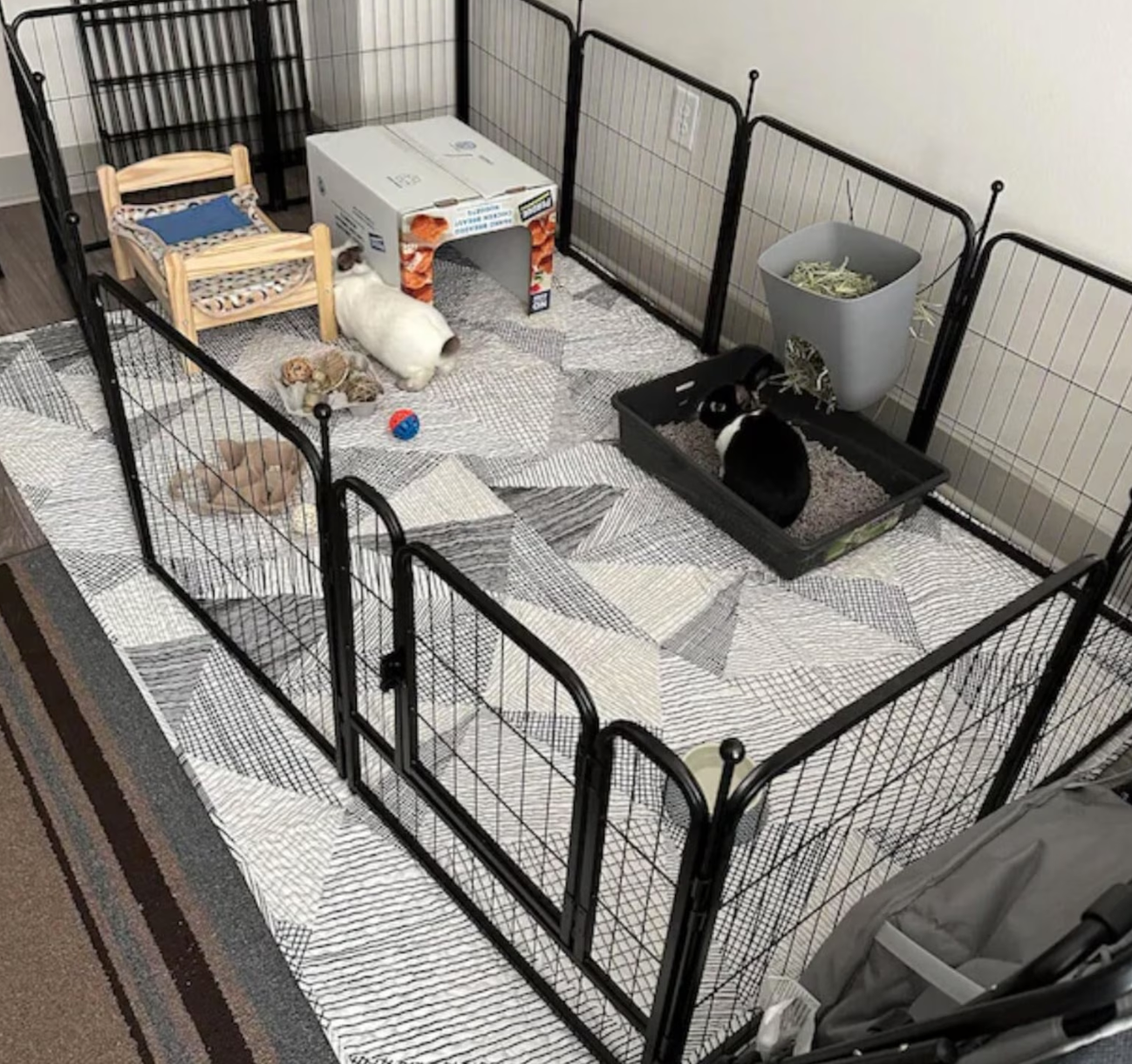 Tokihut Washable Bunny Rabbit Playpen Floor Playmat