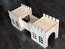 Load image into Gallery viewer, Wooden Rabbit House Hutch With Castle Tunnel Playhouse Hideout Set