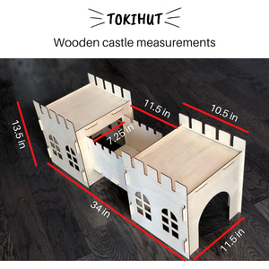 TokiHut Wooden Rabbit Castle and Bridge Set™