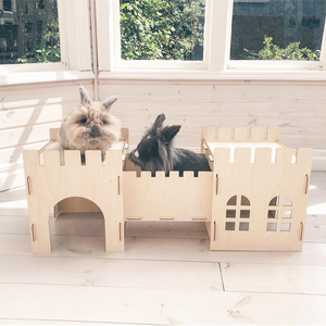 TokiHut Wooden Rabbit Castle and Bridge Set™